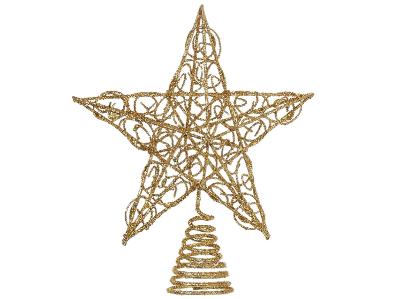 фото Украшение kurt s. adler ёлочная верхушка звезда ажурная 15cm gold h1237