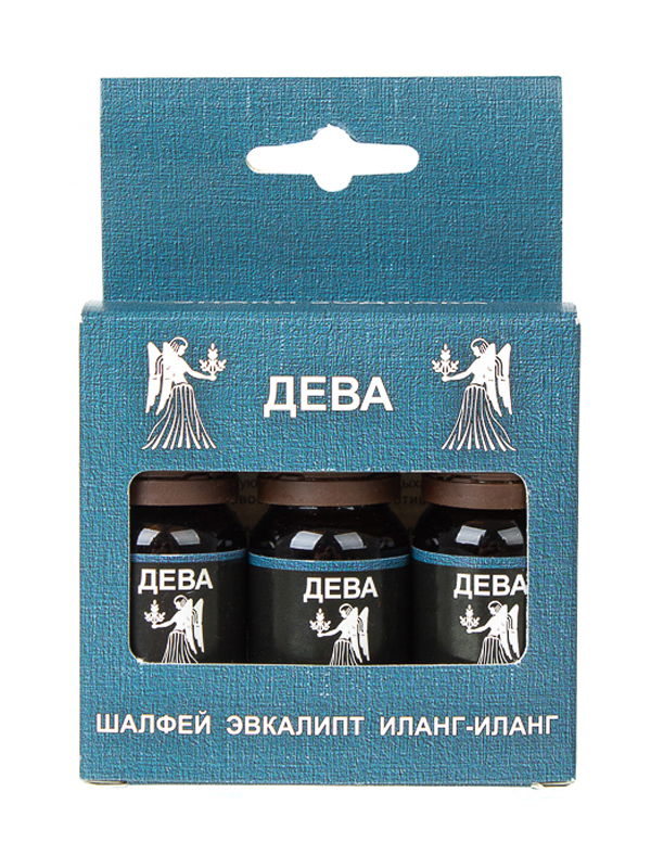

Масло эфирное Бацькина баня Зодиак Дева Набор: эвкалипт, иланг-иланг, шалфей 16084, Дева