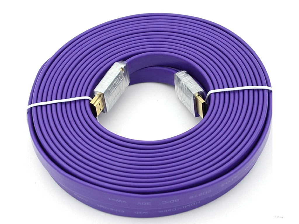 фото Аксессуар behpex flat hdmi 19pin m - hdmi 19pin m ver1.4 purple jack 10m