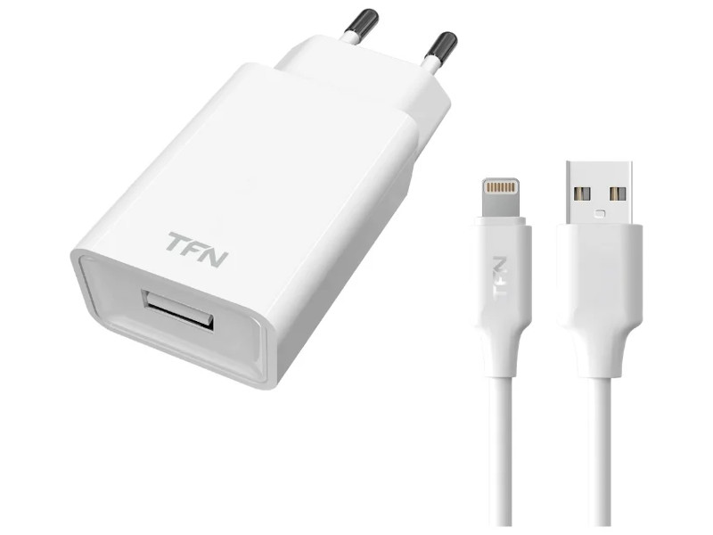 

Зарядное устройство TFN USB + Lightning 1A White TFN-WC1U1ALIGWH, TFN-WC1U1ALIGWH