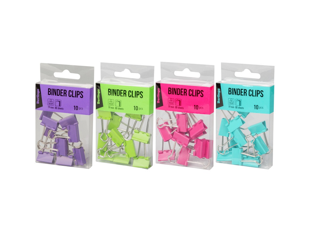 

Зажимы для бумаг Berlingo 19mm 10шт BC1019f 285397, 285397