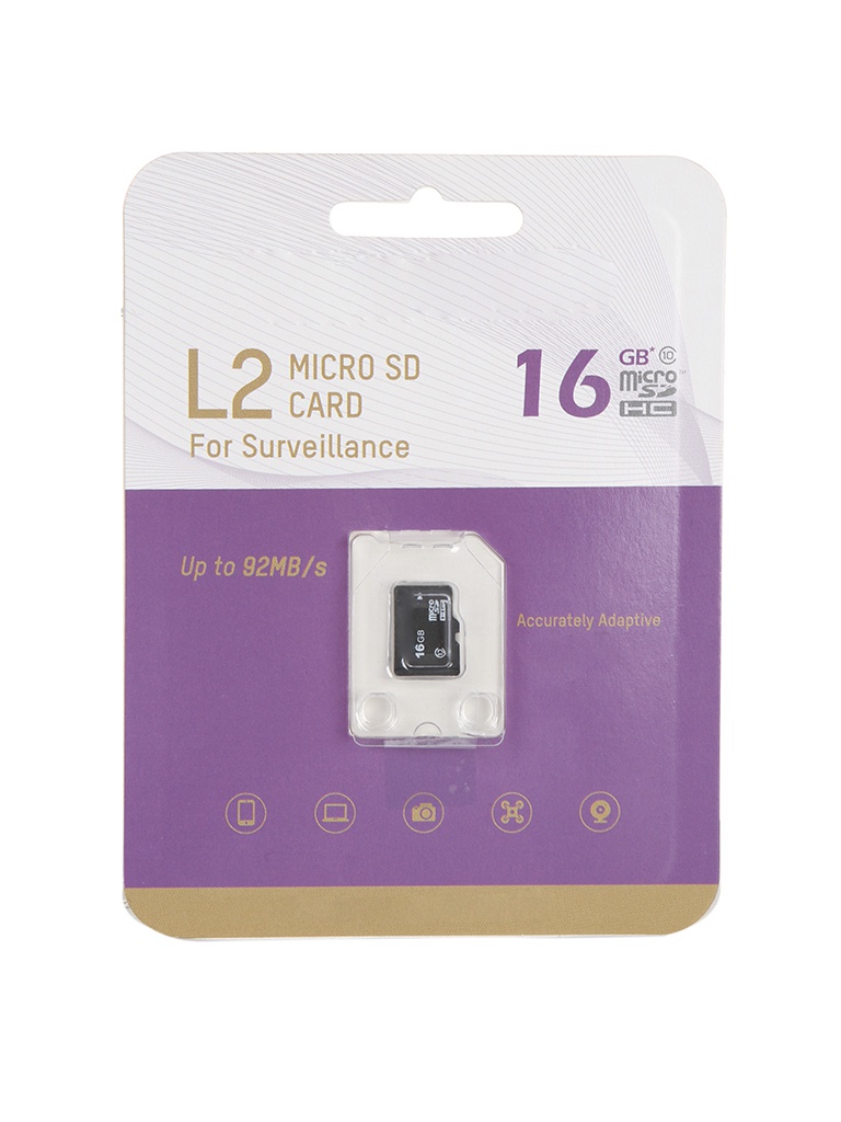 

Карта памяти 16Gb - HikVision L2 Micro Secure Digital HC Class 10 UHS-I V10 HS-TF-L2/16G, L2