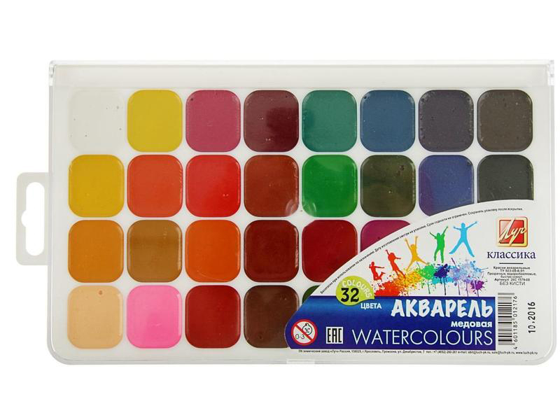 

Краски акварельные Луч Классика 32 цвета 26С1579-08, 26С1579-08