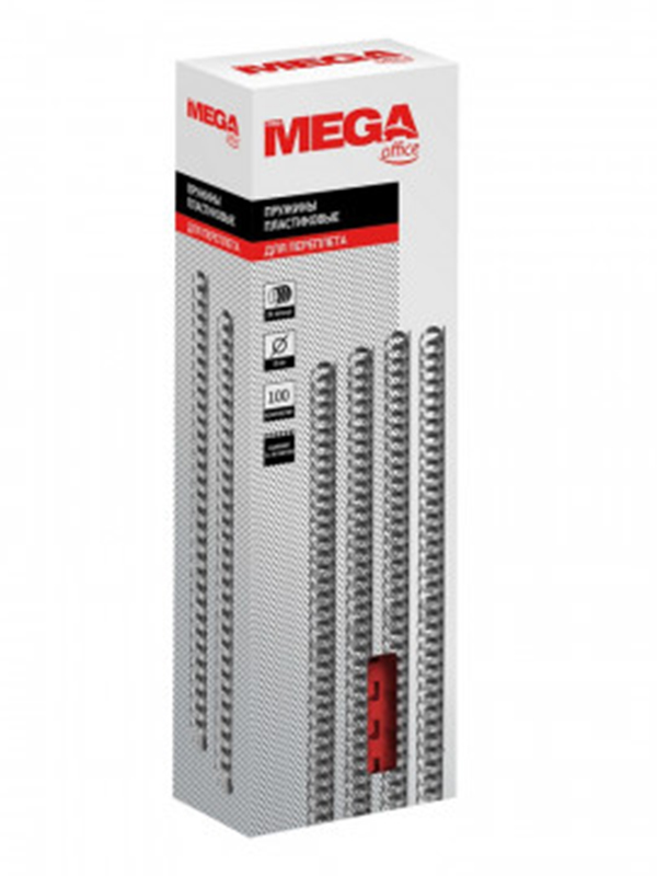 

Пружины для переплета ProMega Office 8mm 100шт Red 255077, 255077