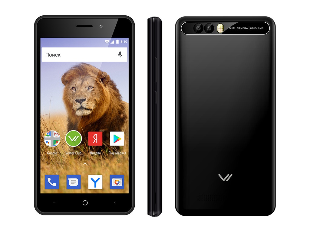 

Сотовый телефон Vertex New Impress Lion Dual Cam Black, NEW Impress Lion Dual Cam