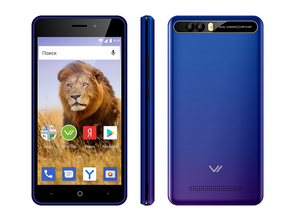 фото Сотовый телефон vertex new impress lion dual cam sapphire