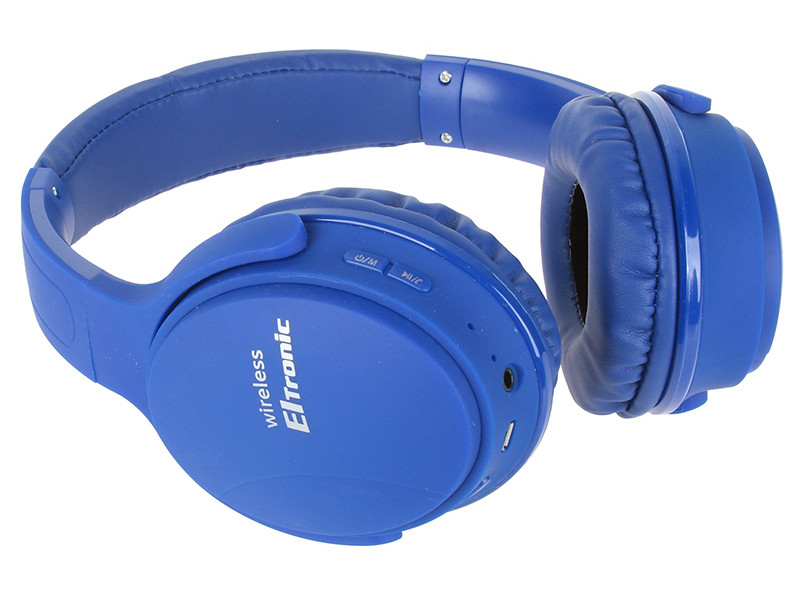 фото Наушники eltronic bluetooth/fm/micro sd/aux blue 4466