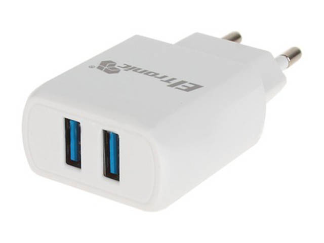 фото Зарядное устройство eltronic faster 2xusb 2.1a white 5621