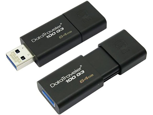 

USB Flash Drive 64Gb - Kingston DataTraveler 100 G3 DT100G3/64GB-2P, 100 G3