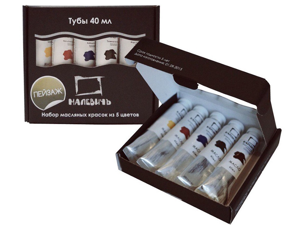 

Набор с масляной краской Малевичъ Пейзаж 5 цветов по 40ml 830106, 830106