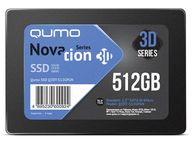 фото Жесткий диск qumo novation tlc 3d ssd 512gb q3dt-512gpgn
