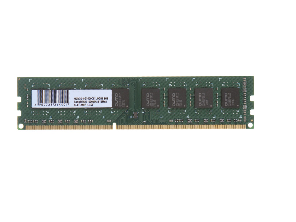 Модуль памяти Qumo DDR3 DIMM 1600MHz PC3-12800 CL11 - 8Gb QUM3U-8G1600C11L модуль памяти qumo ddr3 dimm 1600mhz pc3 12800 cl11 4gb qum3u 4g1600c11l