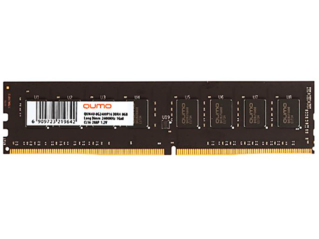 фото Модуль памяти qumo ddr4 dimm 2400mhz pc4-19200 cl16 - 8gb qum4u-8g2400p16