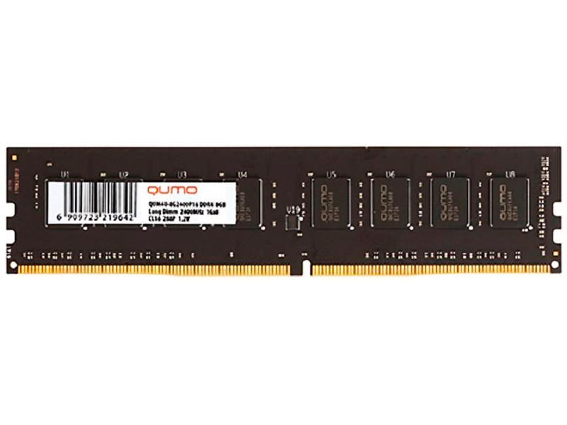 фото Модуль памяти qumo ddr4 dimm 2666mhz pc-21300 cl19 - 4gb qum4u-4g2666c19