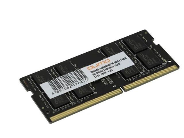 фото Модуль памяти qumo ddr4 so-dimm 2400mhz pc-19200 cl16 - 16gb qum4s-16g2400p16