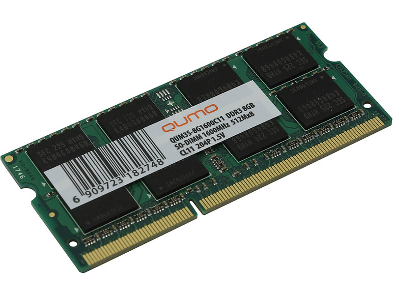 Zakazat.ru: Модуль памяти Qumo DDR3 SO-DIMM 1600MHz PC-12800 CL11 - 8Gb QUM3S-8G1600C11R