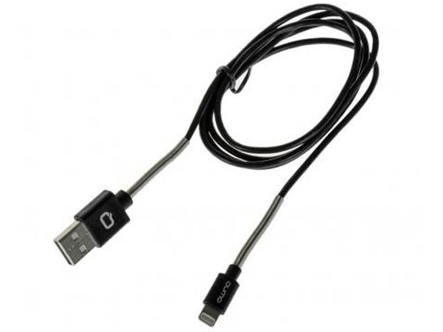 фото Аксессуар qumo cable mfi pvc+coill 1m ap100 black 21711