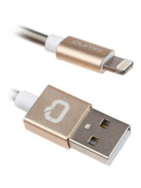 фото Аксессуар qumo mfi apple 8 pin 1m gold 21713