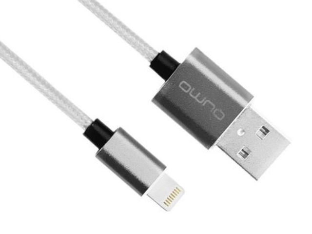 фото Аксессуар qumo mfi с48 usb - apple 8 pin 0.15m silver