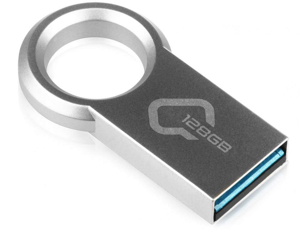 фото Usb flash drive 128gb - qumo ring usb 3.0 metallic qm128gud3-ring