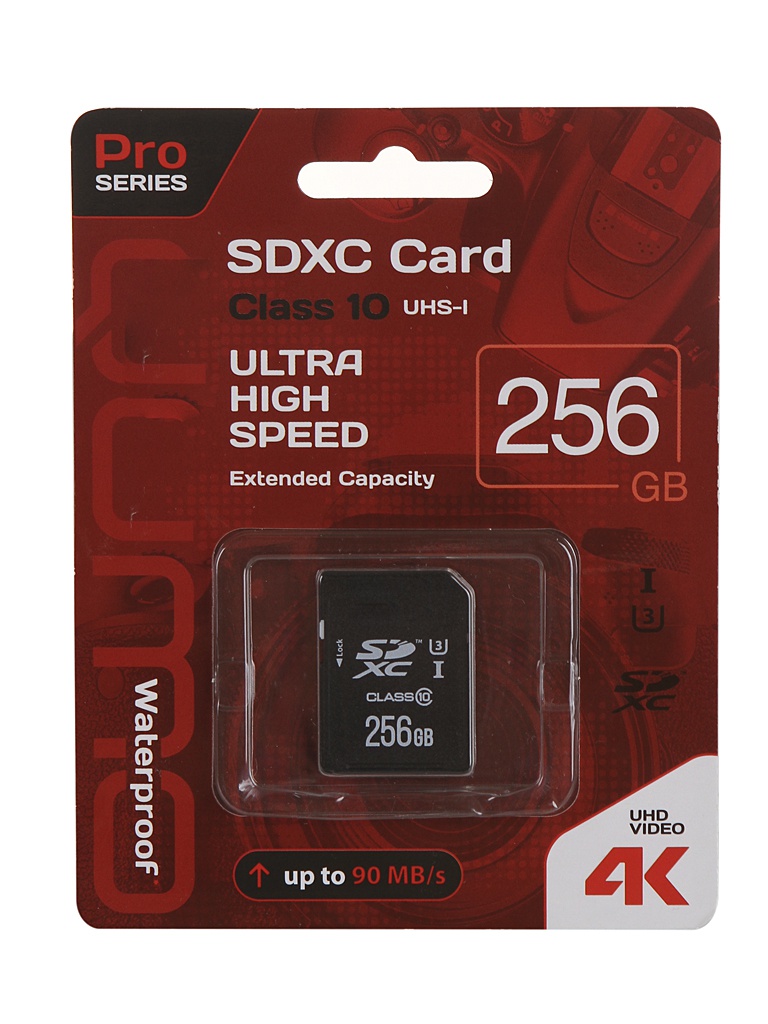 

Карта памяти 256Gb - Qumo Secure Digital XC Class 10 UHS-I U3 PRO QM256GSDXC10U1, QM256GSDXC10U1