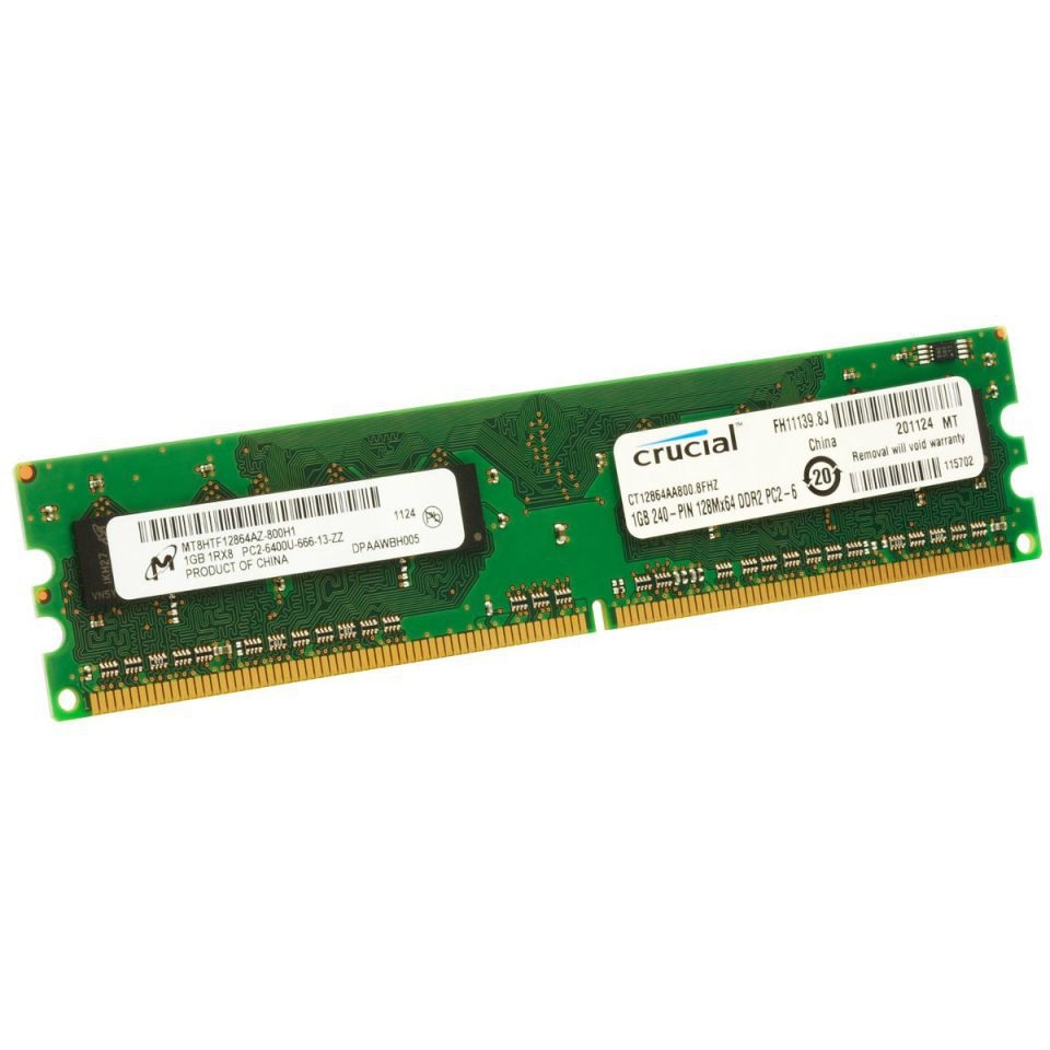 фото Модуль памяти crucial ddr2 dimm 800mhz pc2-6400 - 1gb ct12864aa800