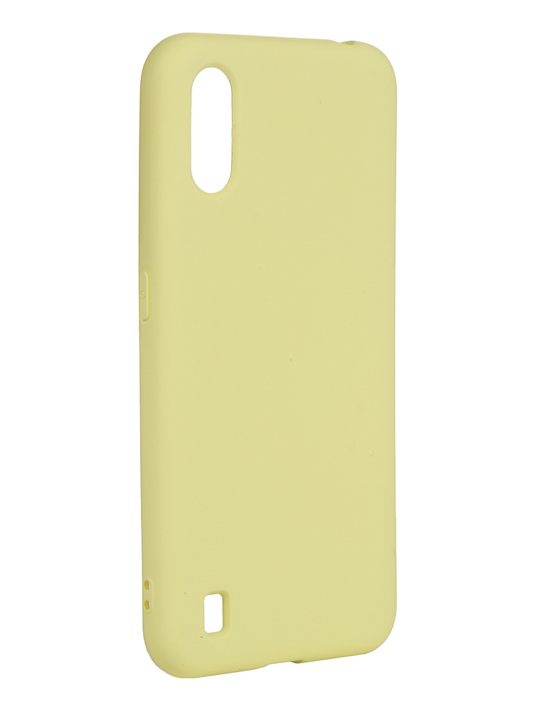 фото Чехол с микрофиброй df для samsung galaxy a01 soriginal-07 silicone yellow df-group