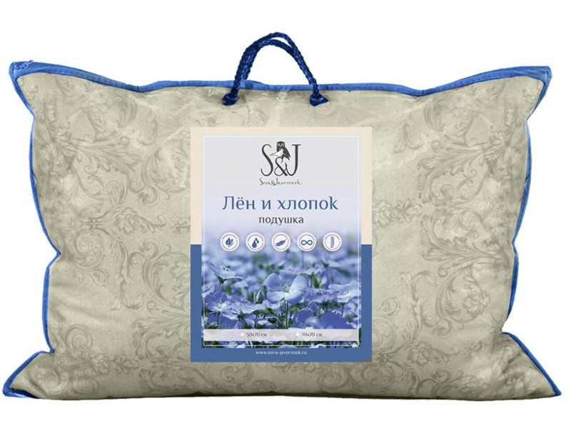 фото Подушка sova&javoronok 50x70cm лён и хлопок 24030118849 sova&amp;javoronok