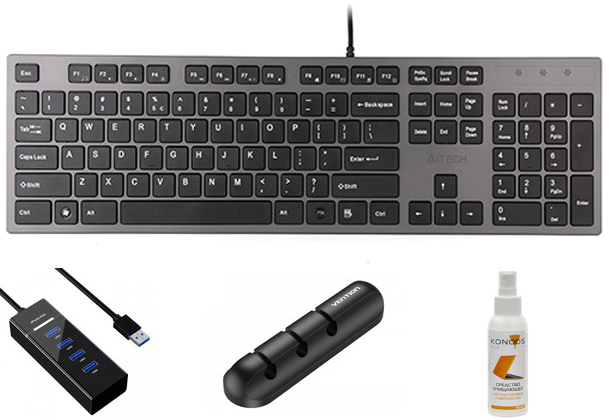 Zakazat.ru: Клавиатура A4Tech KV-300H Dark Grey USB Выгодный набор + серт. 200Р!!!