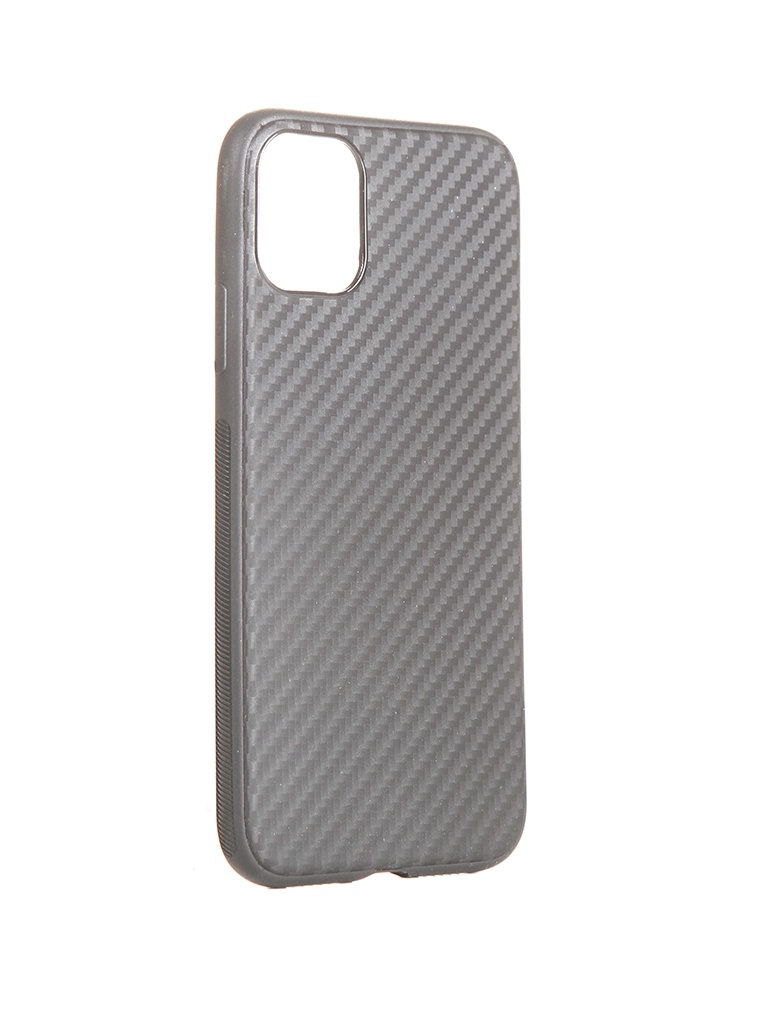 фото Чехол brosco для apple iphone 11 carbon silicone black ip11-carbone-black