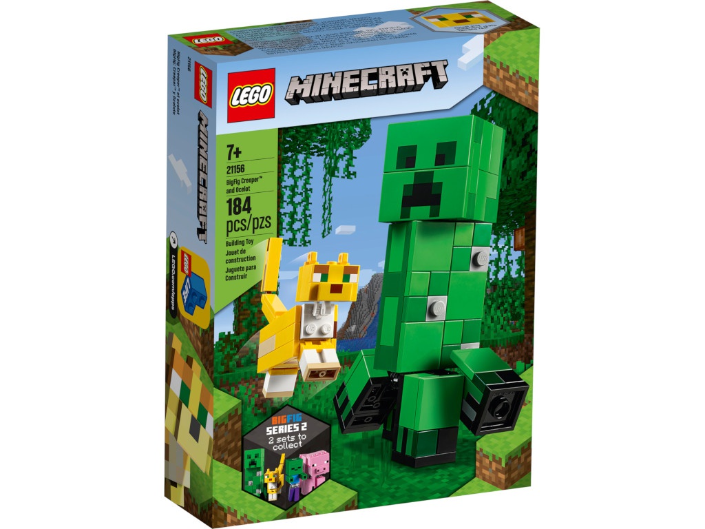 

Конструктор Lego Minecraft Большие фигурки Minecraft Крипер и Оцелот 21156, Большие фигурки Minecraft Крипер и Оцелот