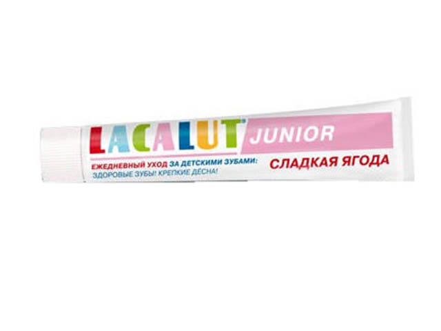 фото Зубная паста lacalut детская junior сладкая ягода гель от 8 лет 75мл 666196