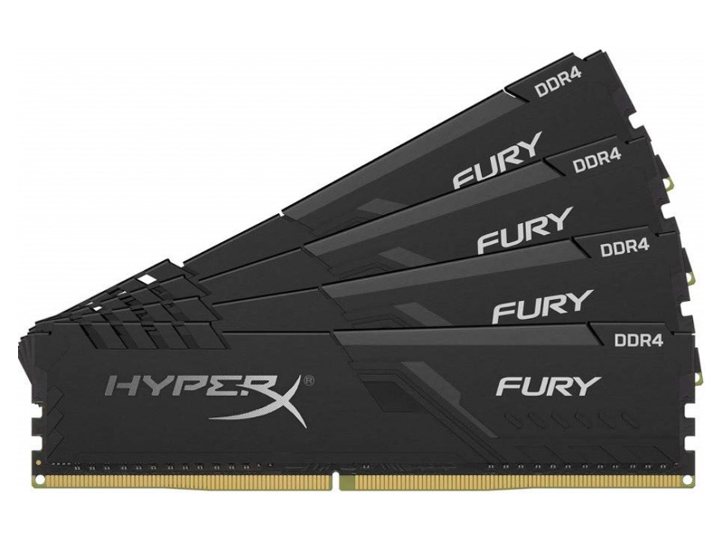 

Модуль памяти Kingston HyperX Fury DDR4 DIMM 3000MHz PC-24000 CL15 - 64Gb KIT (4x16Gb) Black HX430C15FB3K4/64, HyperX Fury