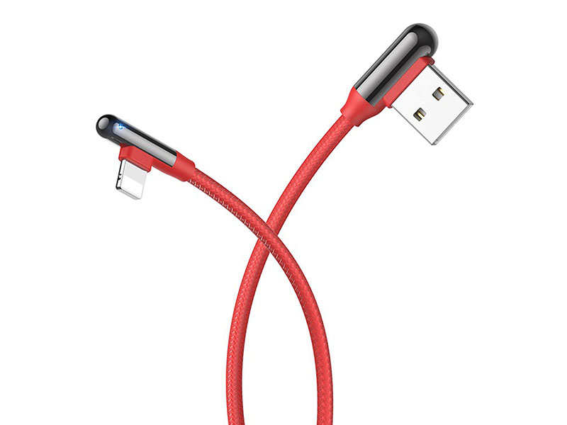 фото Аксессуар hoco u77 excellent elbow usb - lightning red 115180