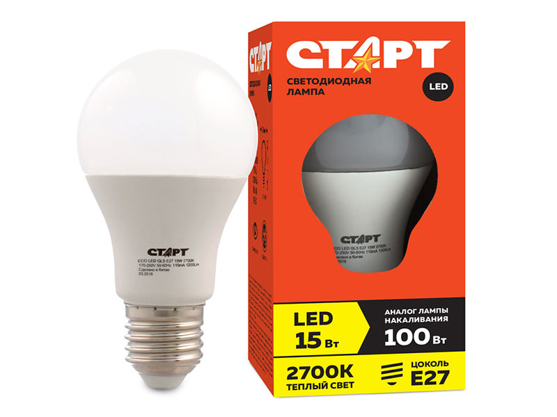 

Лампочка Старт Эко 15W30 E27 2700K 10664/14825, 15W30