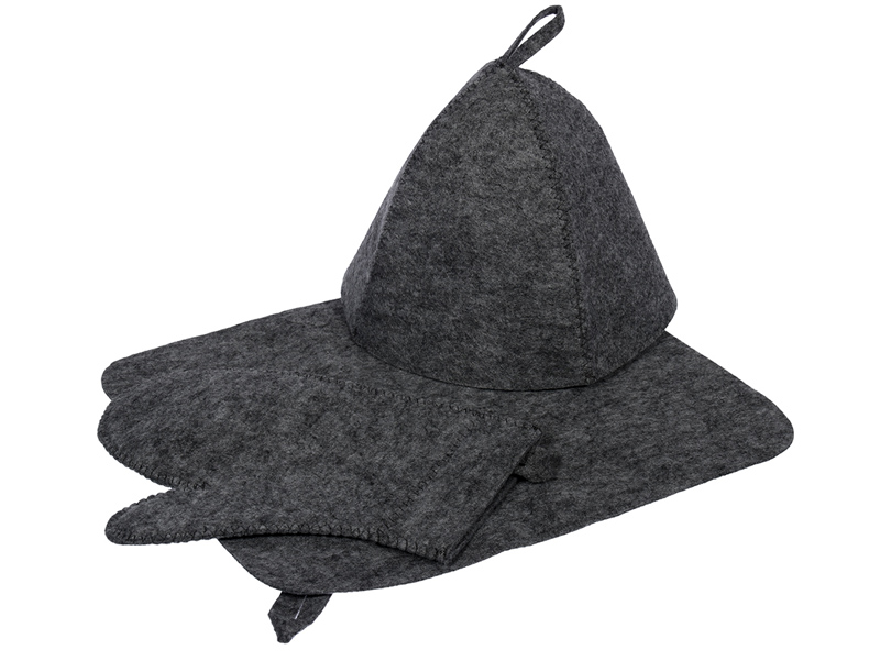 фото Набор hot pot шапка, коврик, рукавица grey 41184