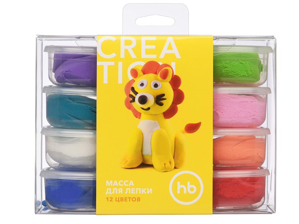

Набор для лепки Happy Baby Масса для лепки 12 цветов 4690624028076, 4690624028076