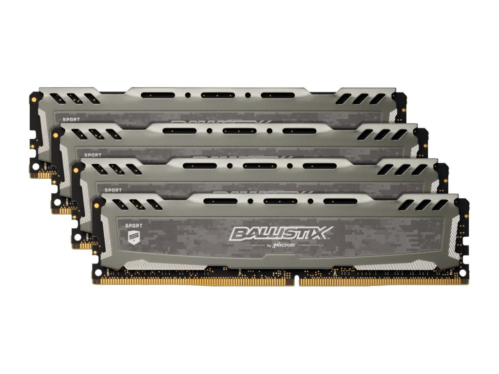 фото Модуль памяти crucial ballistix sport lt ddr4 dimm 3000mhz pc4-24000 cl15 - 64gb kit (4x16gb) bls4k16g4d30aesb