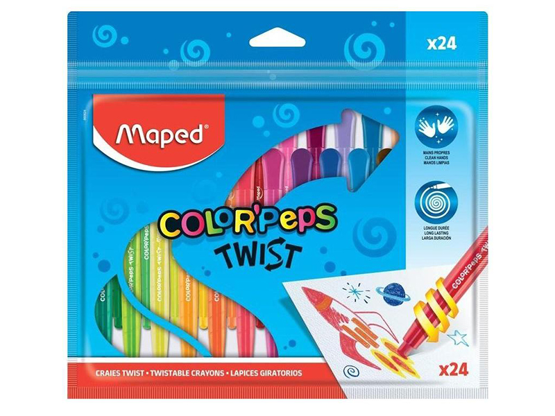 

Восковые мелки Maped Colorpeps Twist 24 цвета 860624, 860624