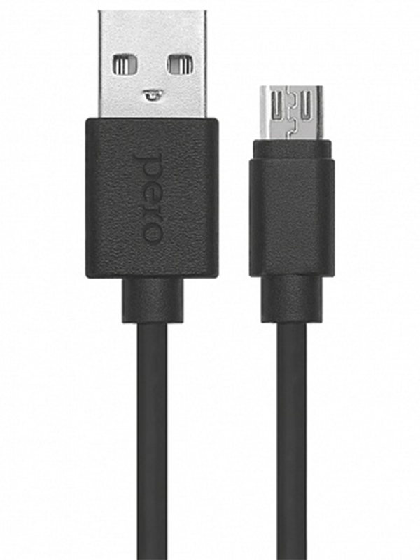 фото Аксессуар pero dc-03 usb - microusb 2а 1m prdc-03mu1mb black