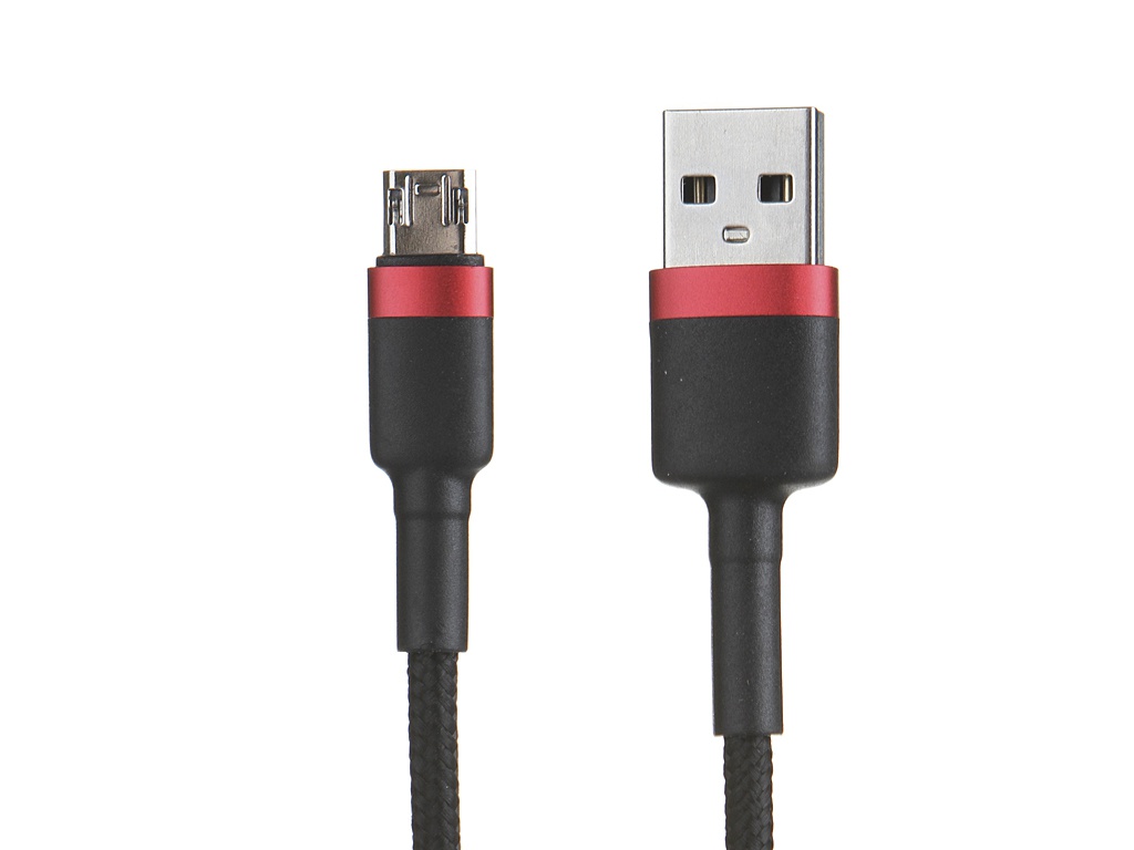 Аксессуар Baseus Cafule Cable USB - MicroUSB 2.4A 1m Red-Black CAMKLF-B91 аксессуар ks is microusb to usb f otg ks 133