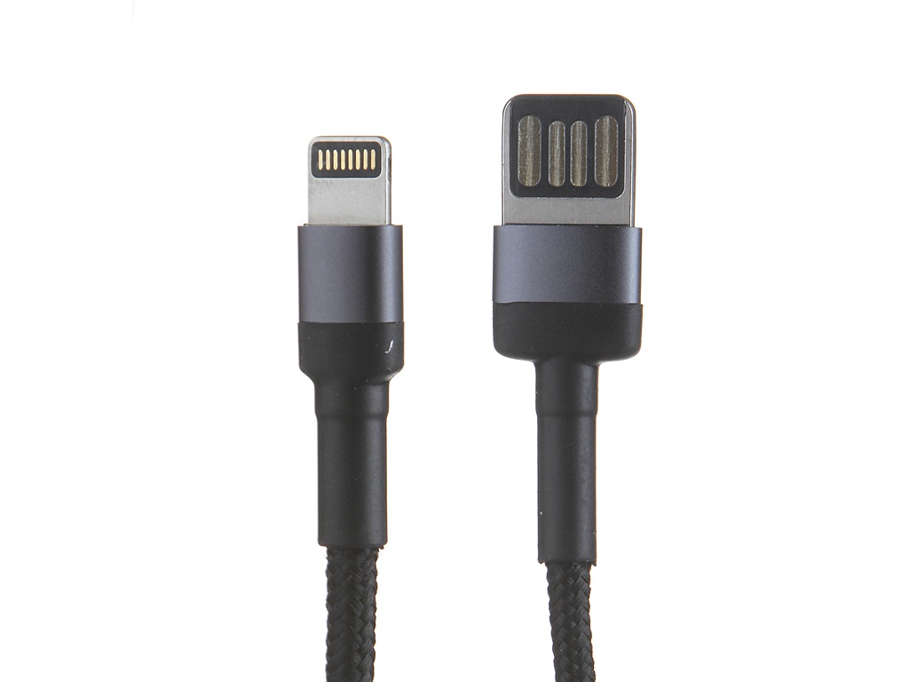 Аксессуар Baseus Cafule Cable USB - Lightning 2.4A 1m Grey-Black CALKLF-GG1 cable cashmere heather grey плед