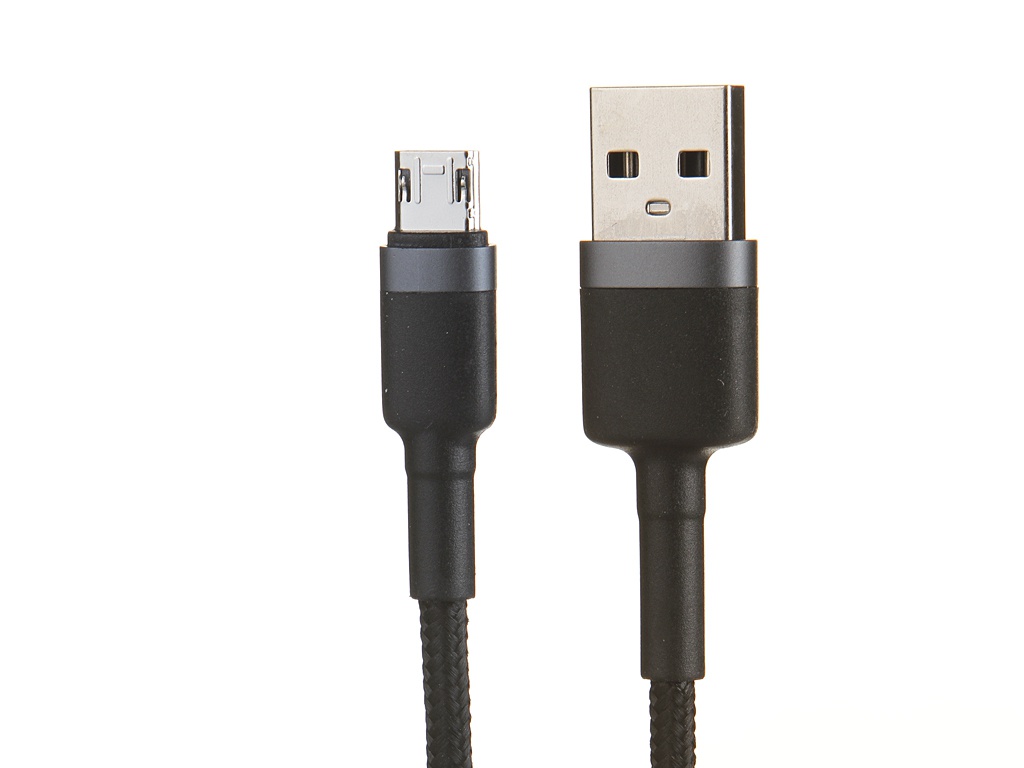 Аксессуар Baseus Cafule Cable USB - MicroUSB 2.4A 1m Grey-Black CAMKLF-BG1 cable cashmere heather grey плед