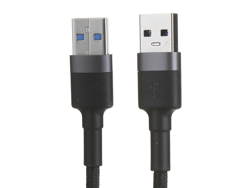 

Аксессуар Baseus Cafule Cable USB 3.0 Male - USB 3.0 Male 2A 1m Dark Grey CADKLF-C0G, CADKLF-C0G