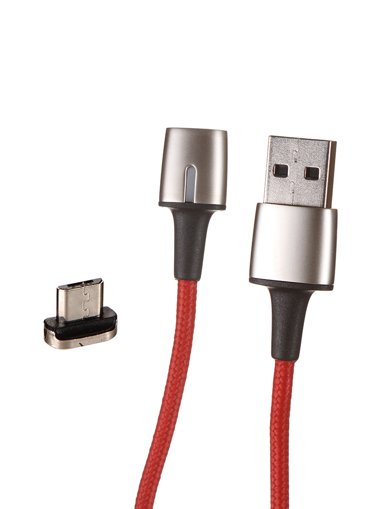 фото Аксессуар baseus zing magnetic usb - microusb 2.4a 1m red camxc-a09