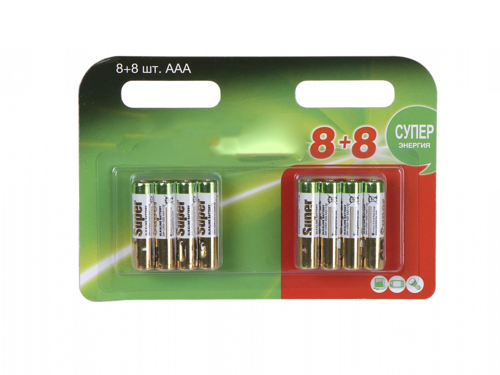 

Батарейка AAA - GP Super Alkaline 24A8/8-2CRD16 (16 штук), 24A8/8-2CRD16