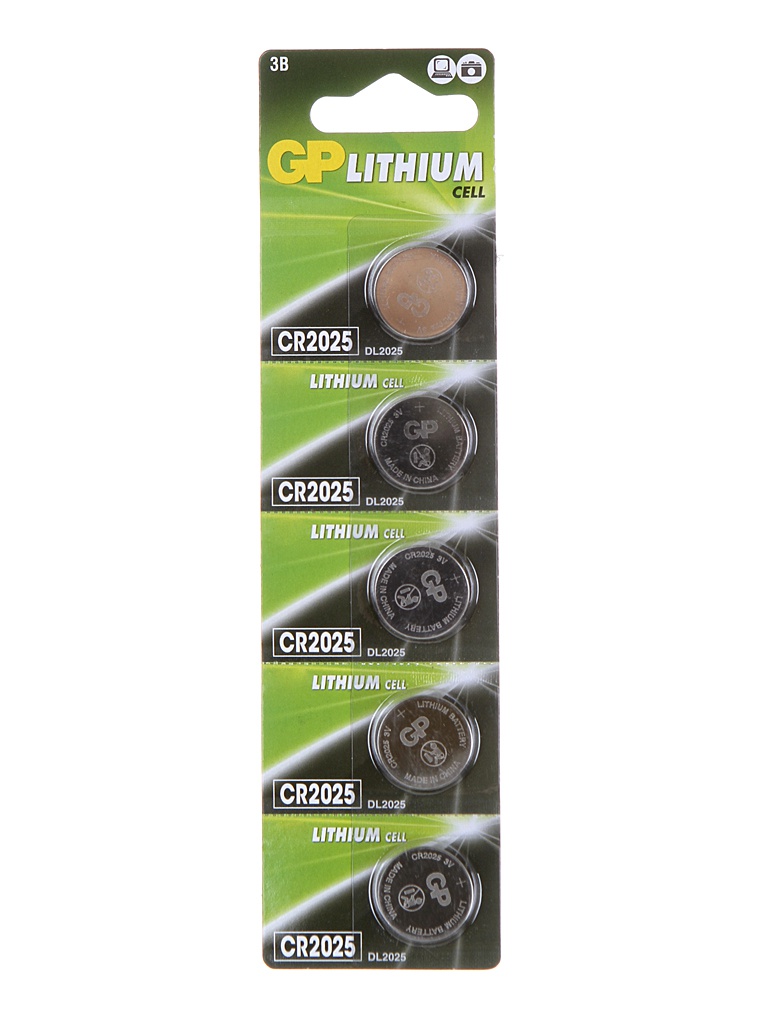 Батарейка CR2025 - GP CR2025-2C5 (5 штук) батарейка olmio cr2025 bl 5