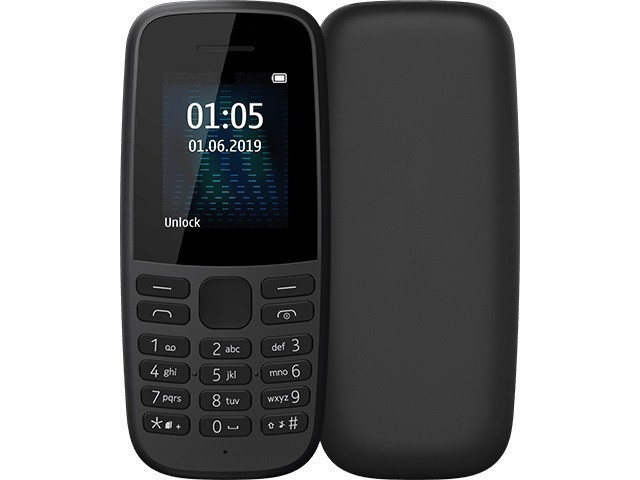 Сотовый телефон Nokia 105 SS (TA-1203) Black Выгодный набор + серт. 200Р!!!