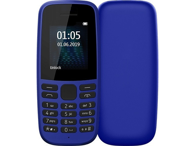 Сотовый телефон Nokia 105 SS (TA-1203) Blue Выгодный набор + серт. 200Р!!!