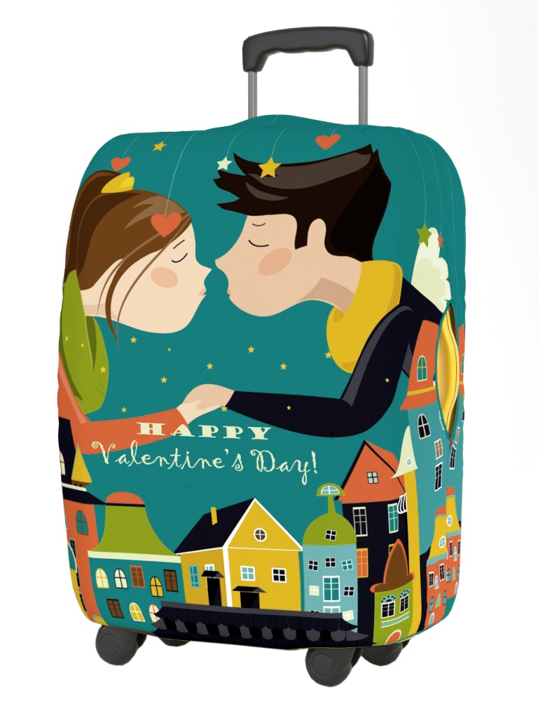 фото Чехол для чемодана ratel happy valentines day размер s kiss